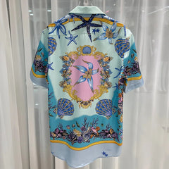 Summer New Loose Short Sleeve Floral Hawaiian Shirt Mens Half Collar Beach Shirt Men's Casual Holiday  Vacation Clothing